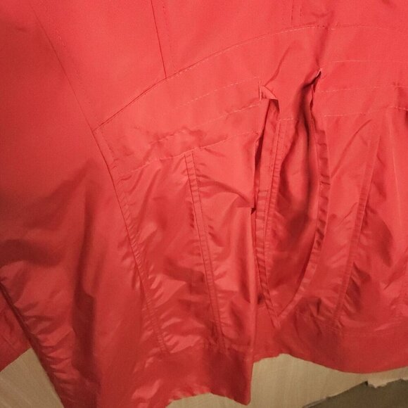 Cole Haan Salmon Pink Long Trench Windbreaker Rain Coat Large - Picture 4 of 11